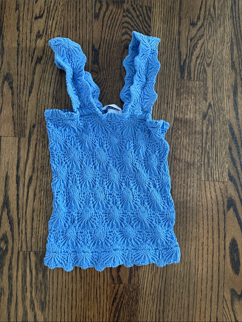 Women’s Smocked Ruffle Tank Top - Blue